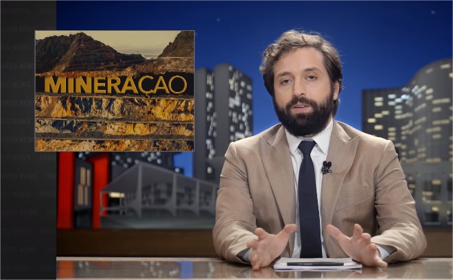 Imagem de: Greg News debate mineração e barragens: assista ao novo episódio