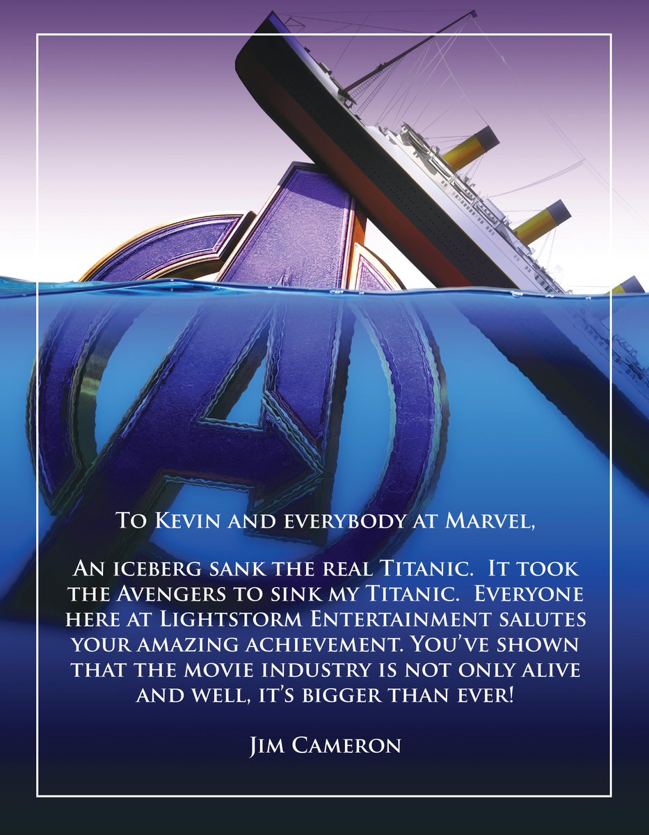 Imagem de: James Cameron parabeniza Vingadores: Ultimato por bater recorde de Titanic